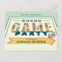 Board Game Party Einladen Postkarte