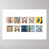 "Board Games" Board Game Alphabet Poster (Vorne)