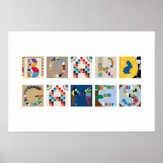 "Board Games" Board Game Alphabet Poster (Vorne)