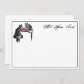 Board Games Two Cats Play Schach Match NoteCard2 Mitteilungskarte (Vorne/Hinten)