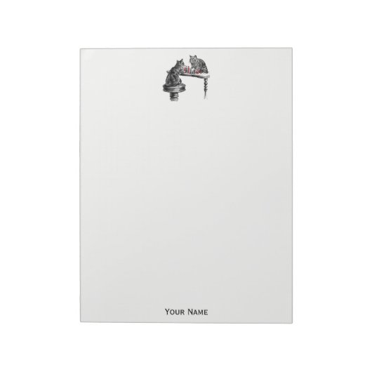 Board Games Two Cats spielen Schach Match Red Notizblock (Rotiert)