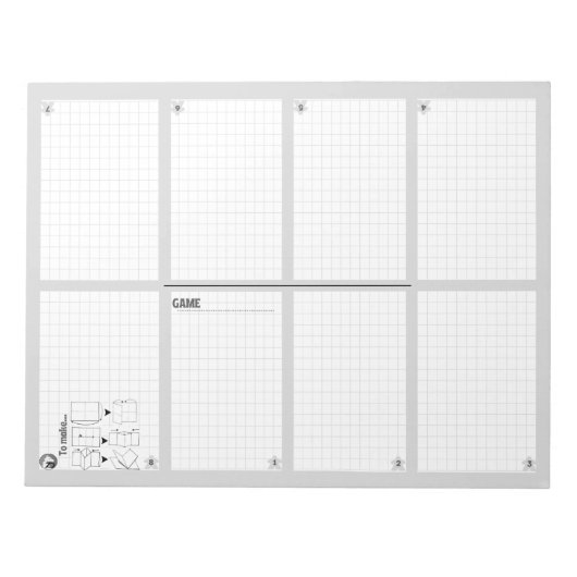 Board-Gamescore-Bögen für Notepad Notizblock (Vorderseite)