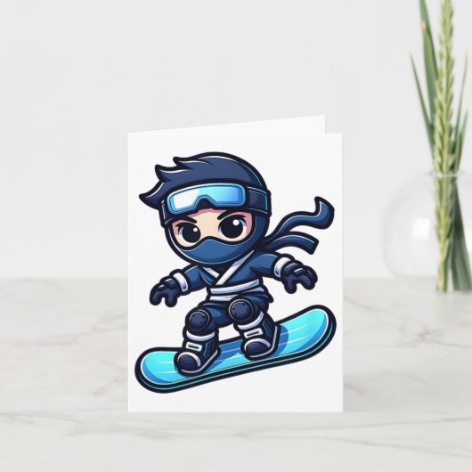 Board Ninja Snowboard Ninja Snow Rider Snowboardin Karte (Vorderseite)