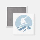 BOARD Snowboard Mountain Flying Board Snowboarder Magnet (Vorderseite/Rückseite)