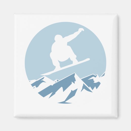 BOARD Snowboard Mountain Flying Board Snowboarder Magnet (Vorne)