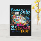 Board The Ship It's A 21st Birthday Trip Cruise Va Karte (Gelbe Blume)