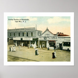 Board Walk, Cape May, New Jersey Vintage Postkarte Poster