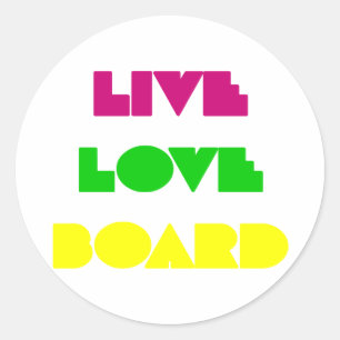 BoardChick Live Liebe Board Runder Aufkleber