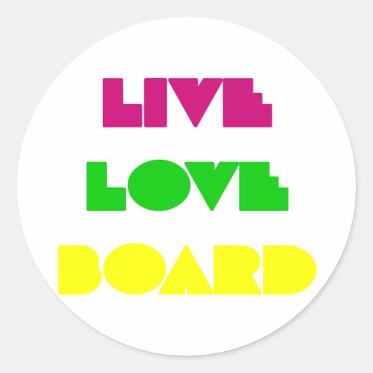 BoardChick Live Liebe Board Runder Aufkleber (Vorderseite)