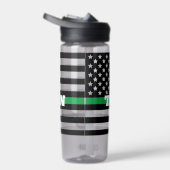 Boarder Patrol Thin Green Line Wasserflasche Trinkflasche (Rechts)