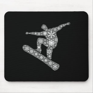 Boarder Snowflake Frohe Weihnachten - Schneeflocke Mousepad