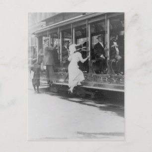 Boarding A NYC Streetcar Postkarte