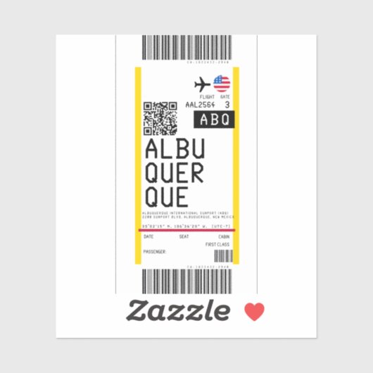 Boarding an Albuquerque (ABQ) Aufkleber (Blatt)