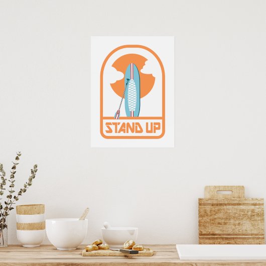 Boarding aufstehen poster (Küche)