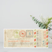 Boarding-Durchlauf-Hochzeits-Einladung in den Einladung (Stehend Vorderseite)