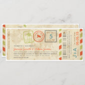 Boarding-Durchlauf-Hochzeits-Einladung in den Einladung (Vorne/Hinten)