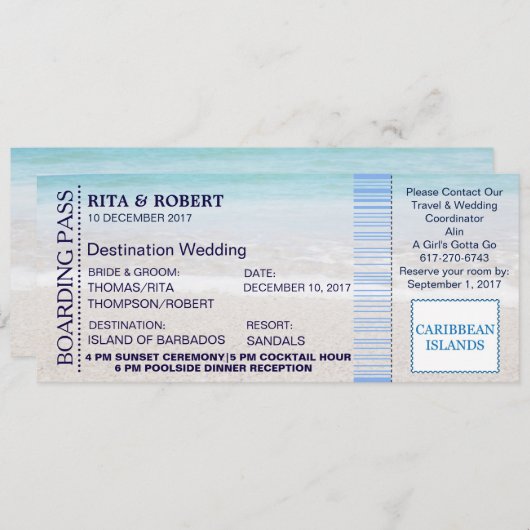 Boarding-Durchlauf Karte-Bestimmungsort der Einladung (Vorne/Hinten)