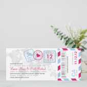 Boarding-Durchlauf-Luftpost-Karten-Einladung Einladung (Stehend Vorderseite)