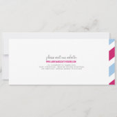 Boarding-Durchlauf-Luftpost-Karten-Einladung Einladung (Rückseite)