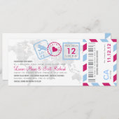 Boarding-Durchlauf-Luftpost-Karten-Einladung Einladung (Vorne/Hinten)