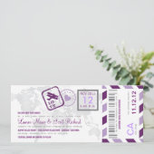 Boarding-Durchlauf-Luftpost-Karten-Einladung Einladung (Stehend Vorderseite)