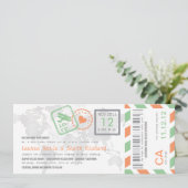 Boarding-Durchlauf-Luftpost-Karten-Einladung Einladung (Stehend Vorderseite)