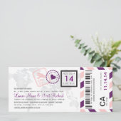 Boarding-Durchlauf-Luftpost-Karten-Einladung Einladung (Stehend Vorderseite)