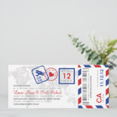 Boarding-Durchlauf-Luftpost-Karten-Einladung Einladung (Stehend Vorderseite)