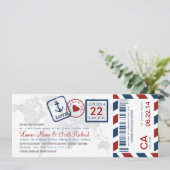 Boarding-Durchlauf-Seeluftpost-Karten-Einladung Einladung (Stehend Vorderseite)