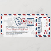 Boarding-Durchlauf-Seeluftpost-Karten-Einladung Einladung (Vorne/Hinten)