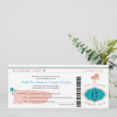 Boarding-Durchlauf zu Puerto- Ricohochzeit Einladung (Stehend Vorderseite)