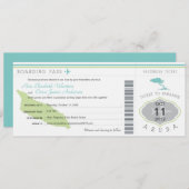 Boarding-Durchlauf zur Aruba-Hochzeits-Einladung Einladung (Vorne/Hinten)