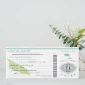 Boarding-Durchlauf zur Aruba-Hochzeits-Einladung Einladung (Stehend Vorderseite)