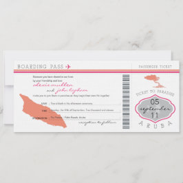 Boarding-Durchlauf zur Aruba-Hochzeits-Einladung Einladung