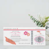 Boarding-Durchlauf zur Aruba-Hochzeits-Einladung Einladung (Stehend Vorderseite)