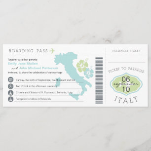 Boarding-Durchlauf zur Italien-Hochzeits-Einladung Einladung