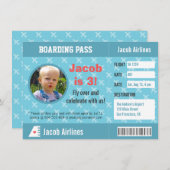 Boarding für Flugzeugmuster Pass Geburtstagspartei Einladung (Vorne/Hinten)