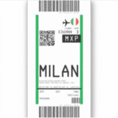 Boarding geht an Mailand (MXP) Aufkleber (Vorderseite)