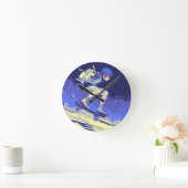Boarding im Weltraum - Skateboarddesign Runde Wanduhr (Zuhause)