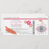 Boarding nach Aruba Hochzeit Einladung (Vorne/Hinten)