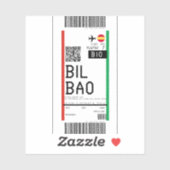 Boarding nach Bilbao (BIO) Aufkleber (Blatt)