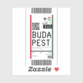 Boarding nach Budapest (BUD) Aufkleber (Blatt)