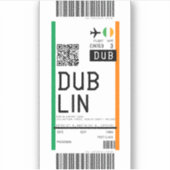 Boarding nach Dublin (DUB) Aufkleber (Vorderseite)
