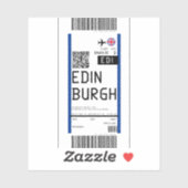 Boarding nach Edinburgh (EDI) Aufkleber (Blatt)