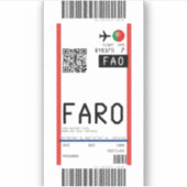 Boarding nach Faro (FAO) Aufkleber (Vorderseite)