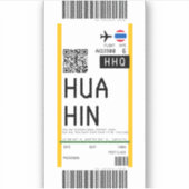 Boarding nach Hua Hin Thailand (Hauptsitz) Aufkleber (Vorderseite)