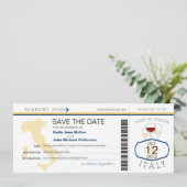 Boarding nach Italien Einladung Hochzeit (Stehend Vorderseite)