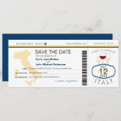 Boarding nach Italien Einladung Hochzeit (Vorne/Hinten)
