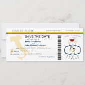 Boarding nach Italien Einladung Hochzeit (Vorderseite)