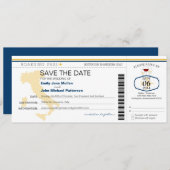 Boarding nach Italien Einladung Hochzeit (Vorne/Hinten)